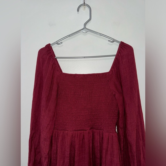 Pre-Owned LG Lizzie’s Boutique Maroon Long Sleeve Dress - Picture 8 of 9